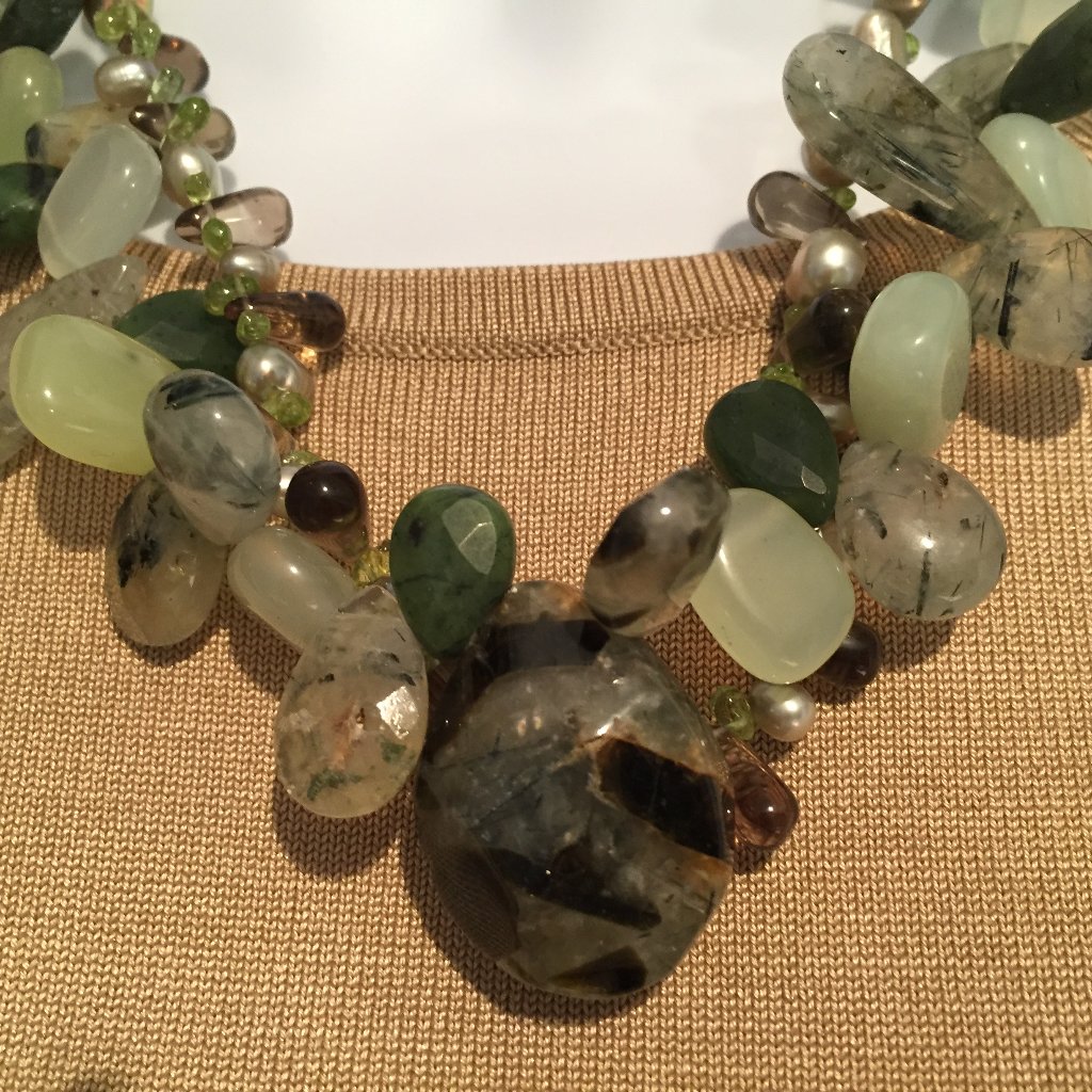 Euc Versatile Ross-Simons Multi Gem Cluster Necklace, Sterling Silver, 20" L+3"